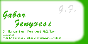 gabor fenyvesi business card